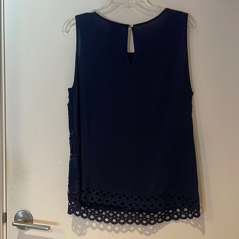Merona Embellished Blue Sleeveless Tank Top - Picture 5 of 6